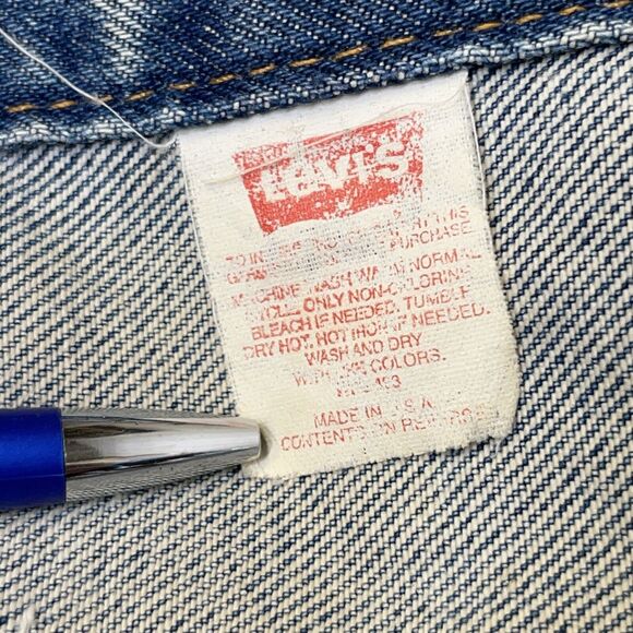 Levi's Denim Trucker Jacket Men's 38 Vintage 70506-0216 Distressed Faded Stained - Picture 8 of 15